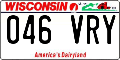 WI license plate 046VRY