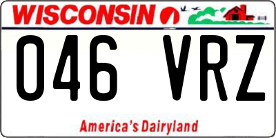 WI license plate 046VRZ