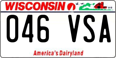 WI license plate 046VSA