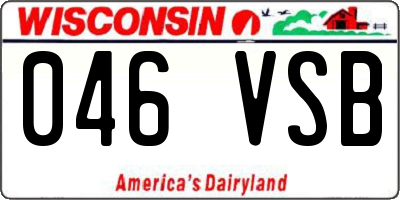 WI license plate 046VSB