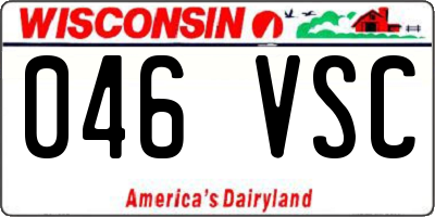 WI license plate 046VSC