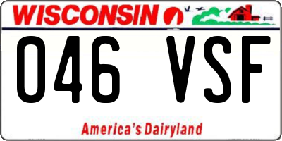 WI license plate 046VSF