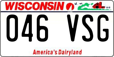 WI license plate 046VSG