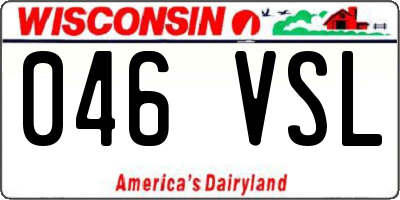 WI license plate 046VSL