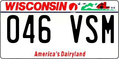 WI license plate 046VSM
