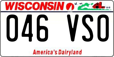 WI license plate 046VSO