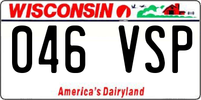 WI license plate 046VSP