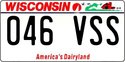 WI license plate 046VSS
