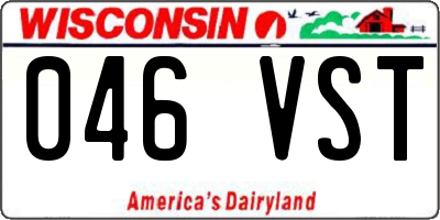 WI license plate 046VST