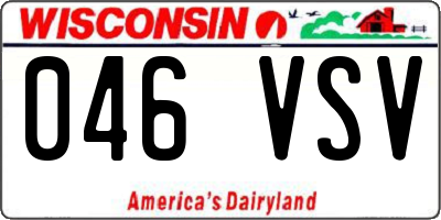 WI license plate 046VSV