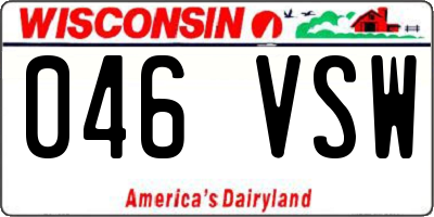 WI license plate 046VSW