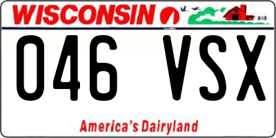 WI license plate 046VSX