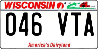 WI license plate 046VTA