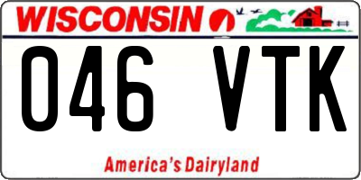 WI license plate 046VTK