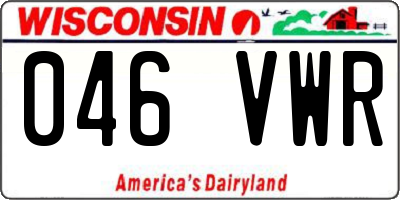 WI license plate 046VWR