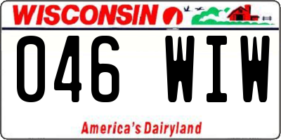 WI license plate 046WIW
