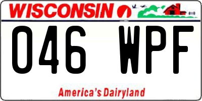 WI license plate 046WPF