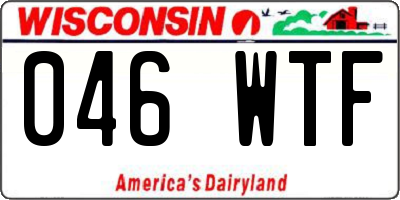 WI license plate 046WTF