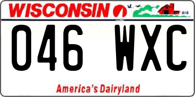 WI license plate 046WXC