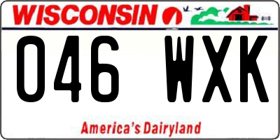 WI license plate 046WXK