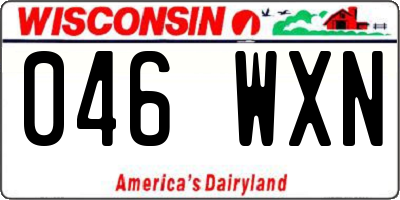 WI license plate 046WXN