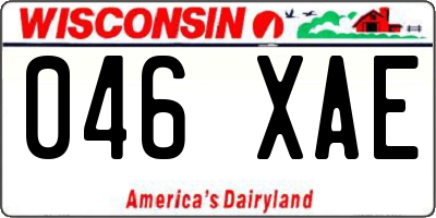 WI license plate 046XAE