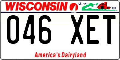 WI license plate 046XET