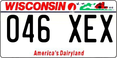 WI license plate 046XEX