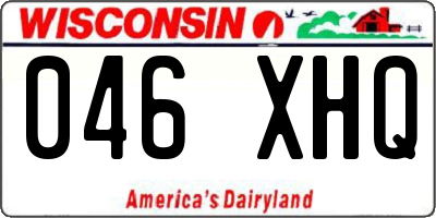 WI license plate 046XHQ