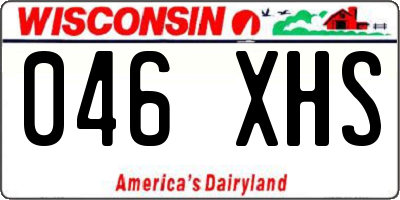 WI license plate 046XHS
