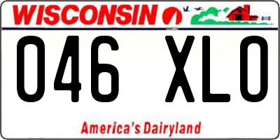 WI license plate 046XLO
