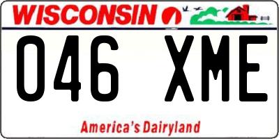 WI license plate 046XME
