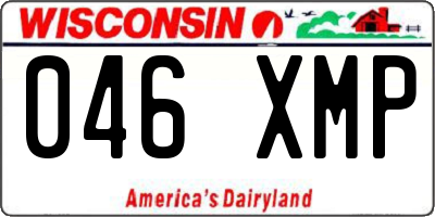 WI license plate 046XMP