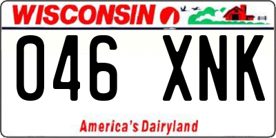 WI license plate 046XNK