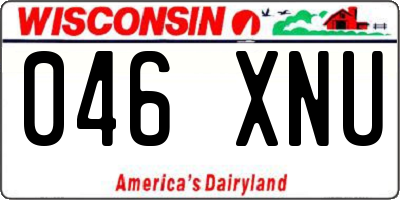 WI license plate 046XNU