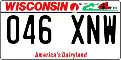WI license plate 046XNW