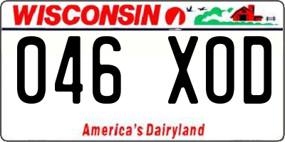 WI license plate 046XOD