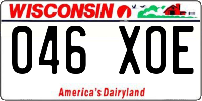 WI license plate 046XOE