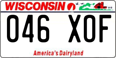 WI license plate 046XOF
