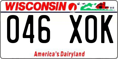 WI license plate 046XOK