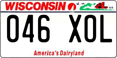 WI license plate 046XOL