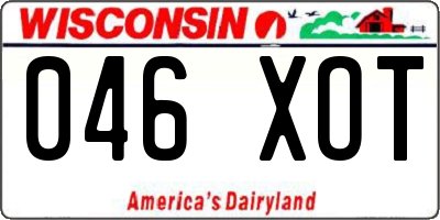 WI license plate 046XOT