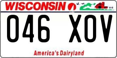 WI license plate 046XOV