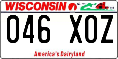 WI license plate 046XOZ