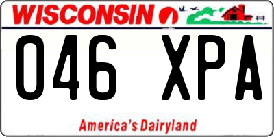 WI license plate 046XPA