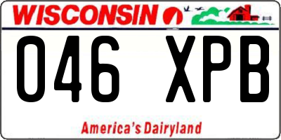 WI license plate 046XPB