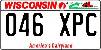 WI license plate 046XPC