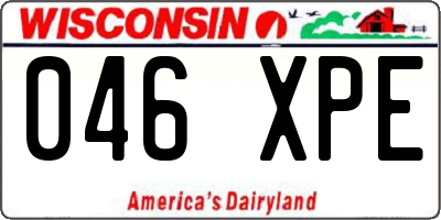 WI license plate 046XPE