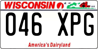 WI license plate 046XPG