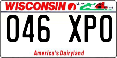 WI license plate 046XPO